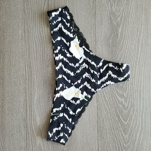 Urban Outfitters Out From Under Black Calalily Lace Panty - M